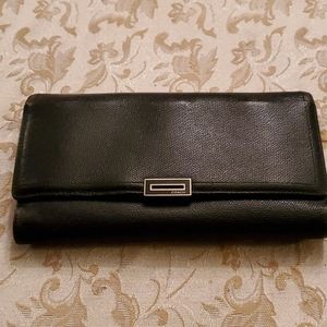 Black leather coach wallet